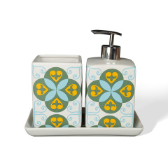 Wholesale Fresh Green Floral Print Ceramic Sanitary Ware Wholesale