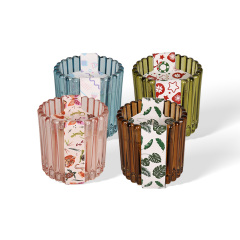 Wholesale Multi-Design Sticker Glass Cup Candle Holder
