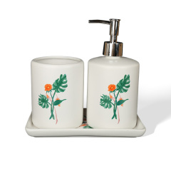 Wholesale Fresh Green Floral Print Ceramic Sanitary Ware Wholesale