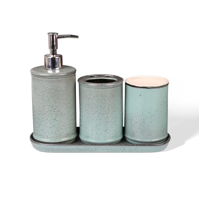 Wholesale Kiln change double style ceramic bathroom set