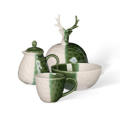 Wholesale Retro Colorful Texture Ceramic Tea Set