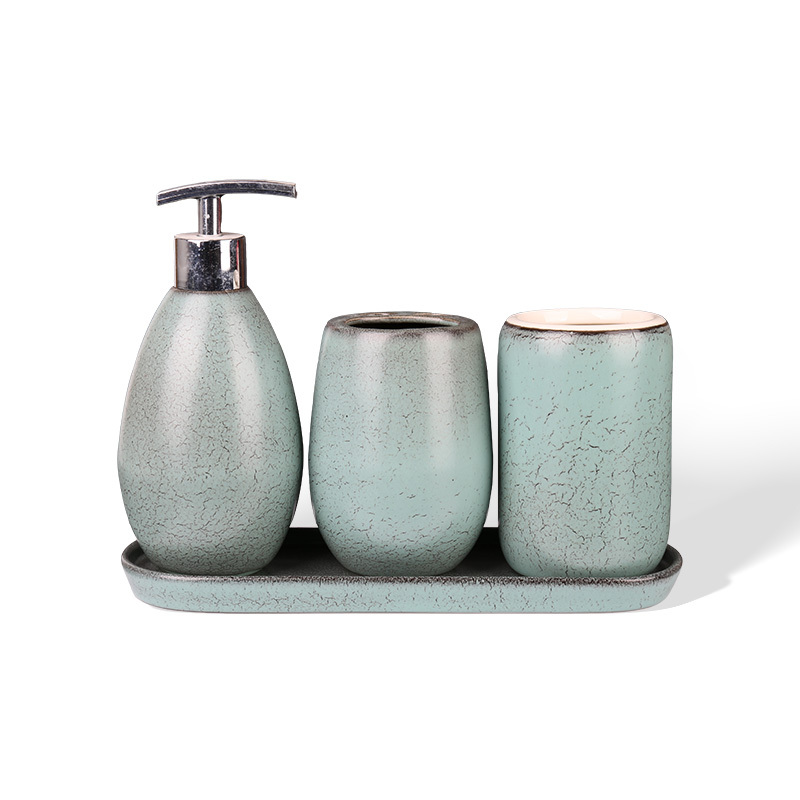 Wholesale Kiln change double style ceramic bathroom set