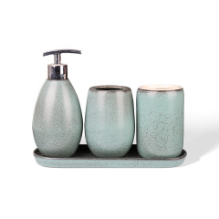 Wholesale Kiln change double style ceramic bathroom set