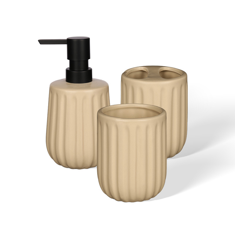 Wholesale Simple solid color textured ceramic bathroom products