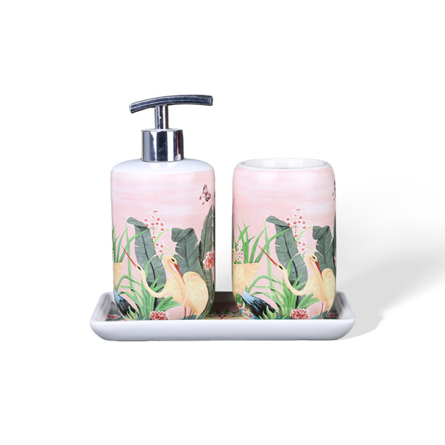 Wholesale Kiln change double style ceramic bathroom set