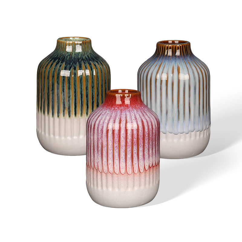 Wholesale Vertical texture simple ceramic incense bottle