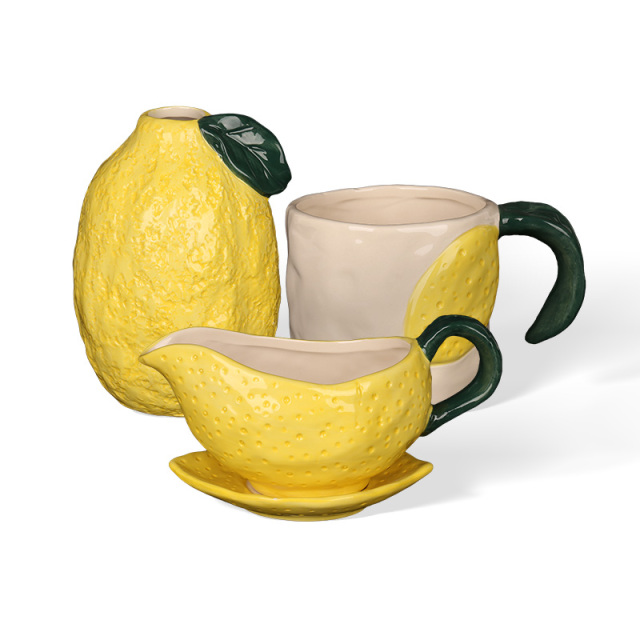 Wholesale Summer Lemon Clear Ceramic Tableware Wholesale