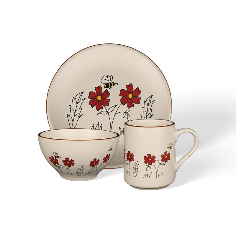 Wholesale Hand-drawn themed ceramic tableware set