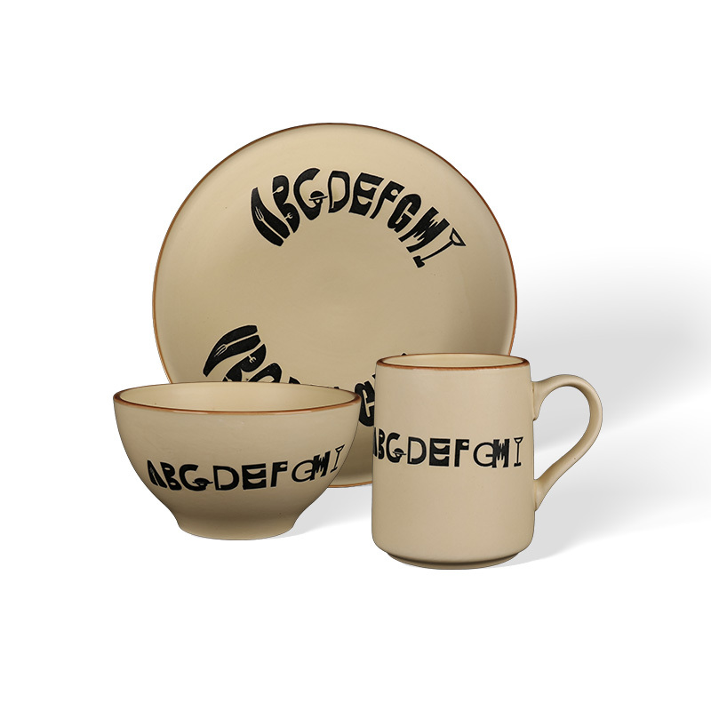 Wholesale Hand-drawn themed ceramic tableware set