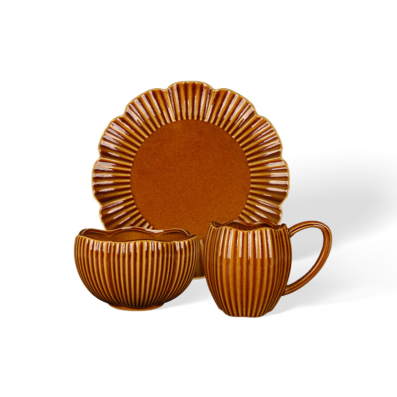 Wholesale Petal stripe ceramic tableware