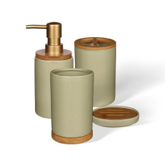 Wholesale Bamboo and wood mosaic style ceramic bathroom products