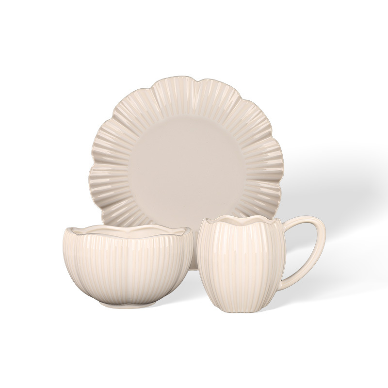 Wholesale Petal stripe ceramic tableware