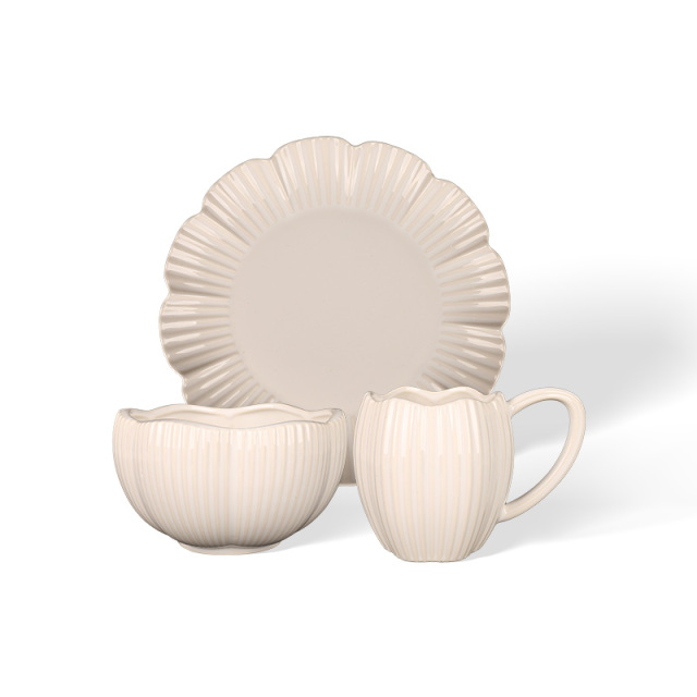 Wholesale Petal stripe ceramic tableware