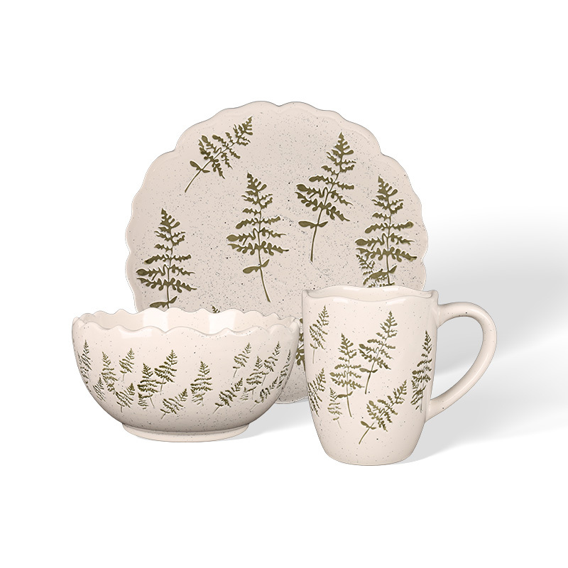 Wholesale Irregular petal edge fresh ceramic tableware