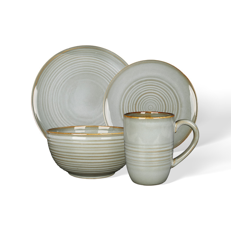 Wholesale Retro Central Cross-Striped Ceramic Tableware