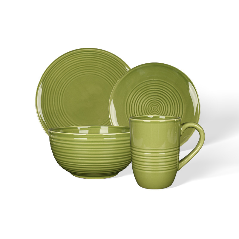 Wholesale Retro Central Cross-Striped Ceramic Tableware