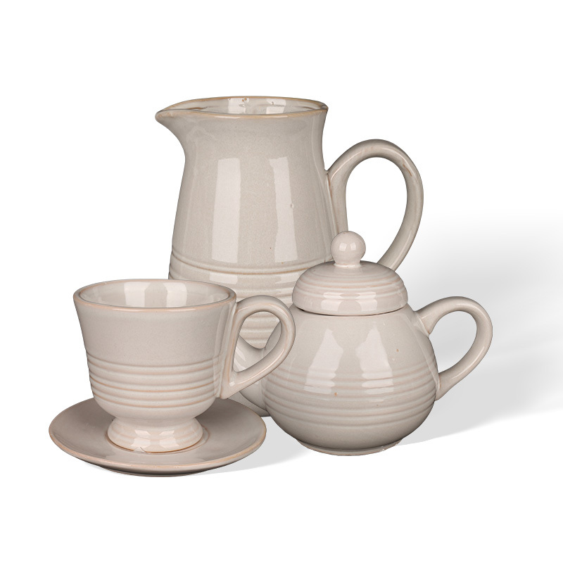 Wholesale Medium strip retro texture ceramic tableware
