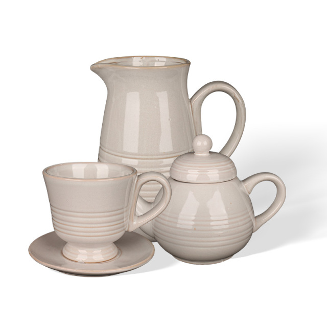 Wholesale Medium strip retro texture ceramic tableware