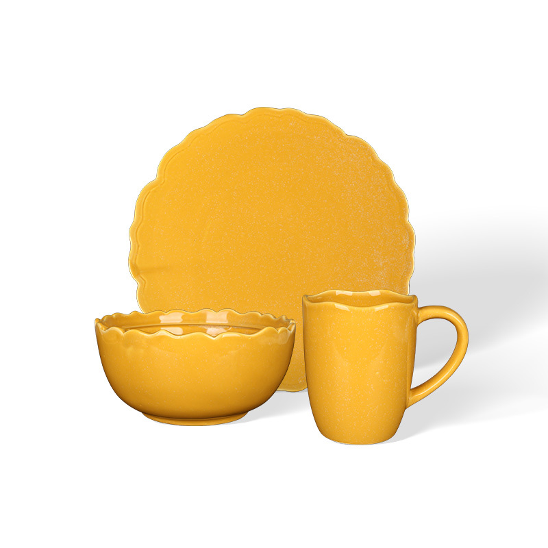 Wholesale Irregular petal edge fresh ceramic tableware