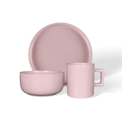 Wholesale Simple, straight, square-handled ceramic tableware