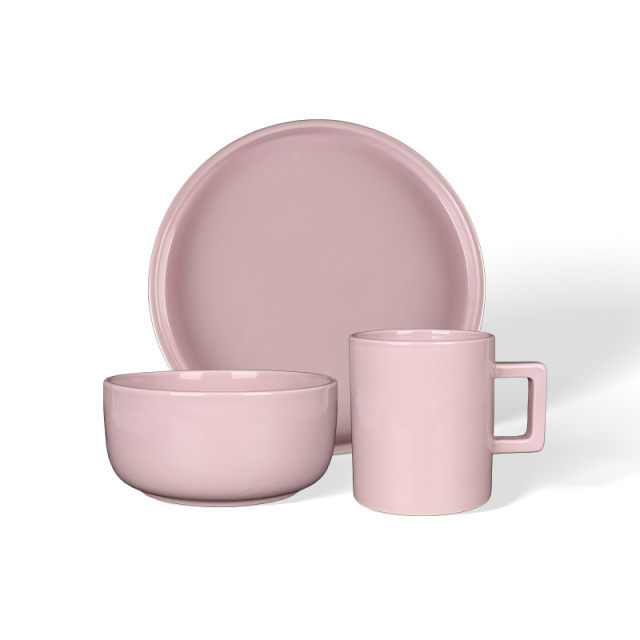Wholesale Simple, straight, square-handled ceramic tableware