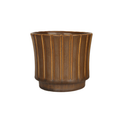 Wholesale Retro Vertical Bar Textured Ceramic Vase