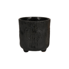 Wholesale Retro three-legged ceramic vase with vertical stripes