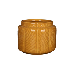 Wholesale Simple banana leaf pattern ceramic vase