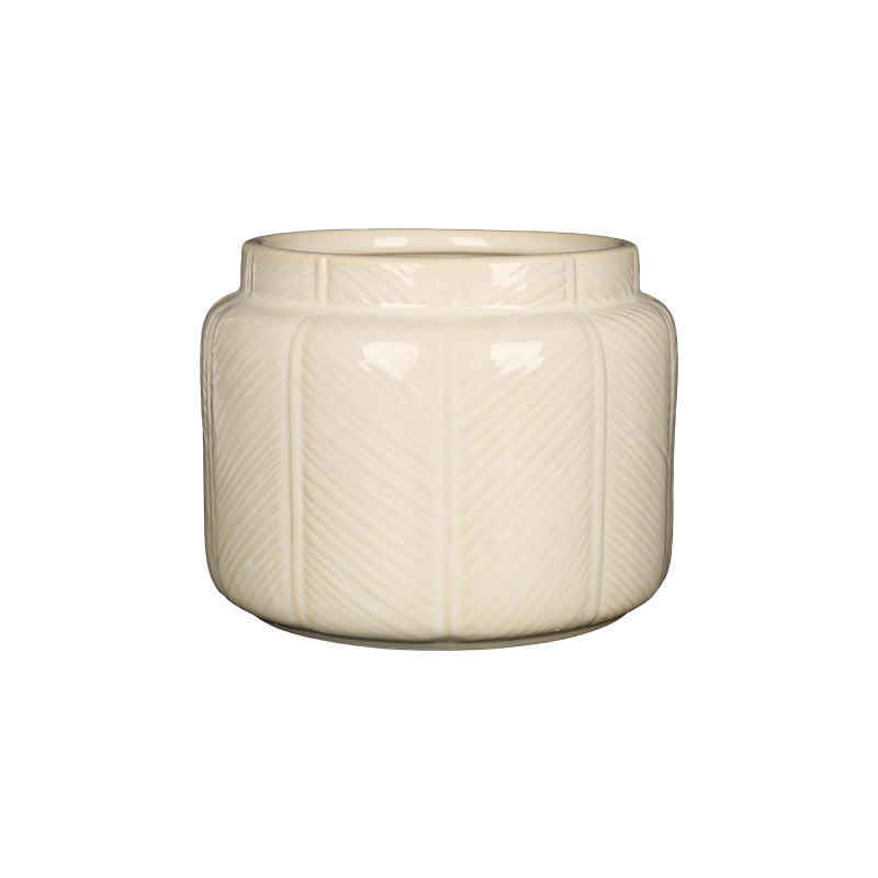 Wholesale Simple banana leaf pattern ceramic vase