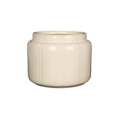 Wholesale Simple banana leaf pattern ceramic vase