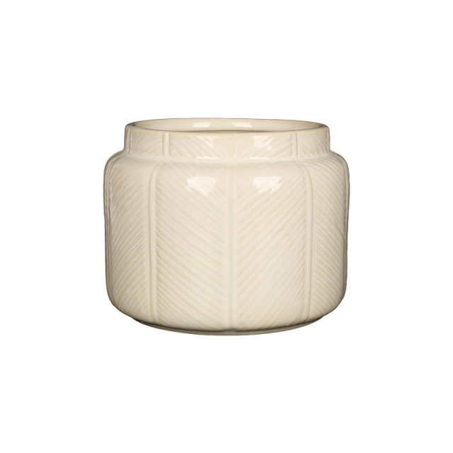 Wholesale Simple banana leaf pattern ceramic vase