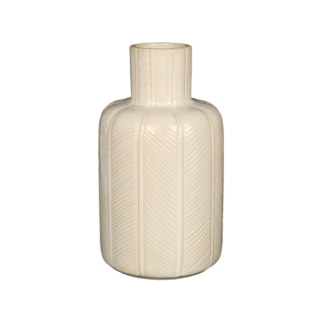 Wholesale Simple banana leaf pattern ceramic vase