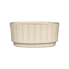Wholesale Retro Vertical Bar Textured Ceramic Vase