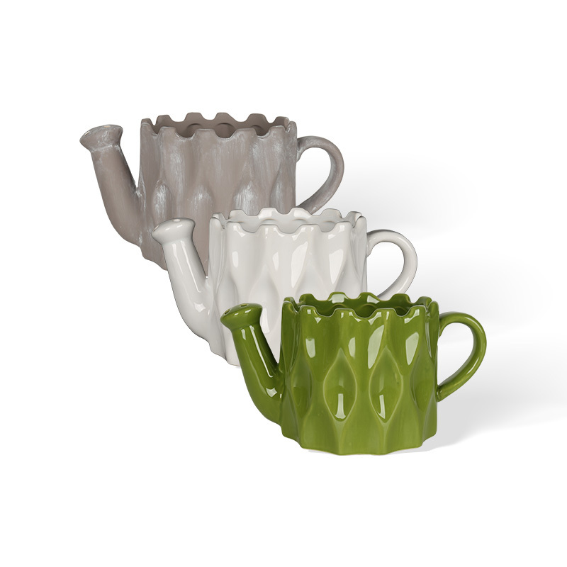 Wholesale glossy wavy ceramic vase
