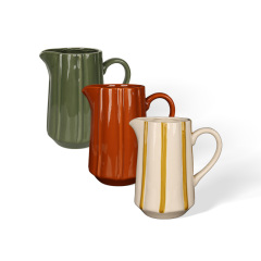 Wholesale Modern Vertically Convex Pattern Cone Bottom Ceramic Vase