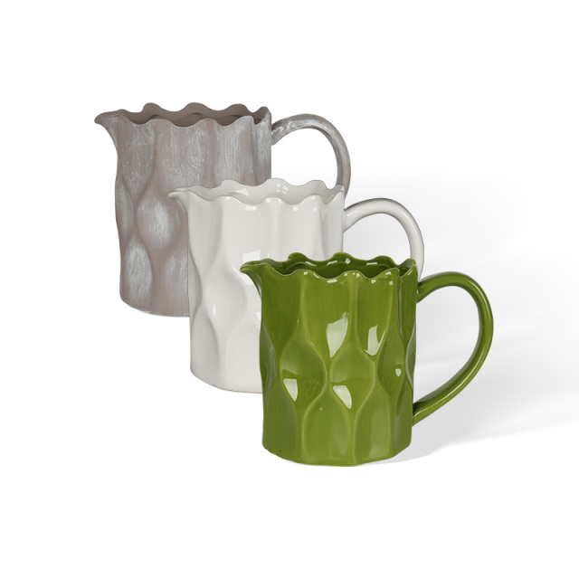 Wholesale glossy wavy ceramic vase