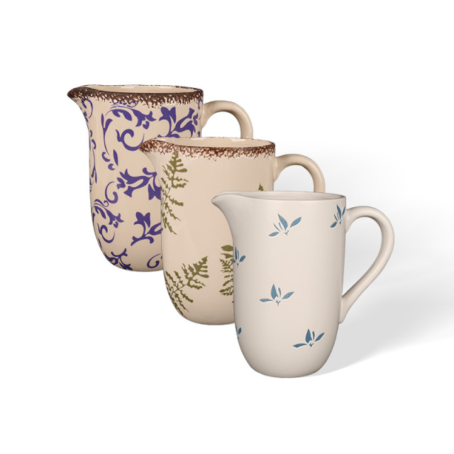 Wholesale Rural Vintage Printed Ceramic Vase