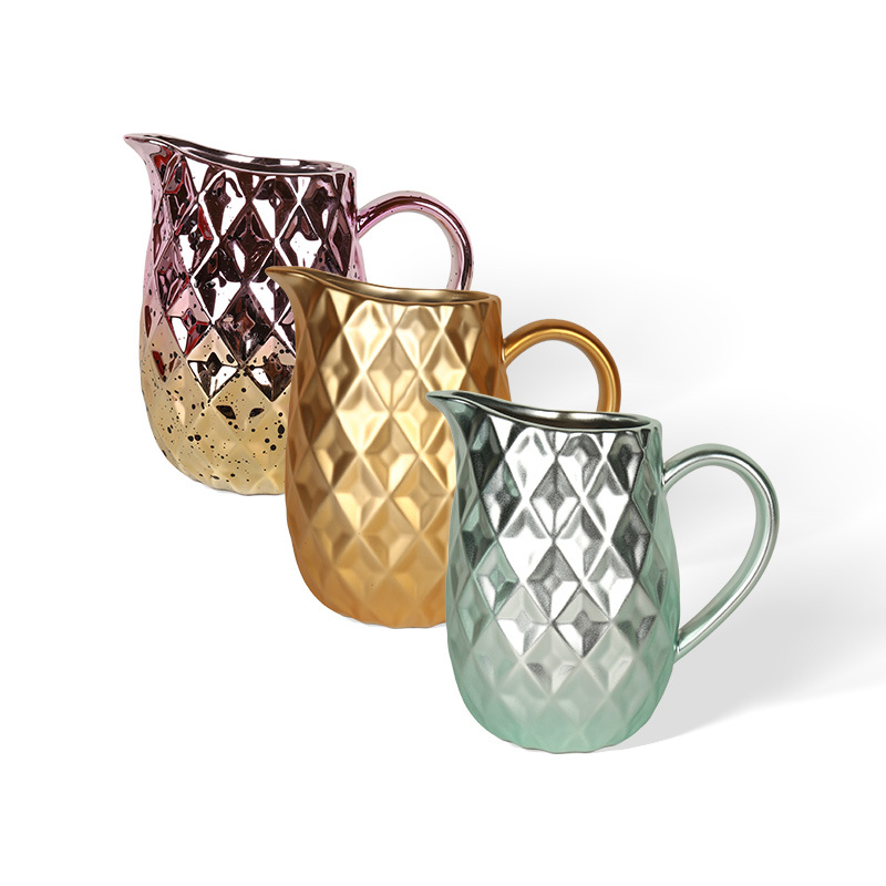 Wholesale Ceramic Vase with Diamond Effect Electroplated Layer