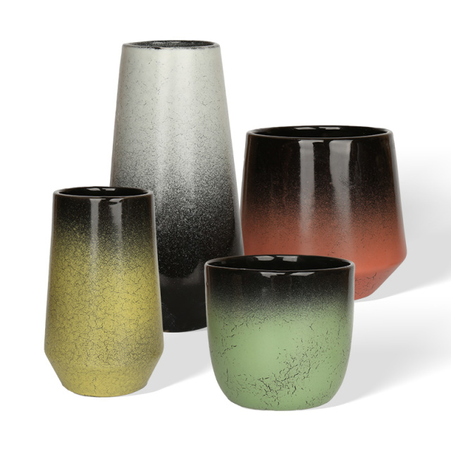 Wholesale Gradual Crack Glaze Ceramic Vase