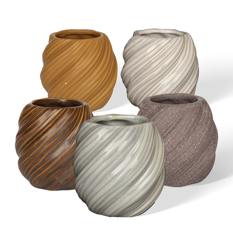 Wholesale Creative Ceramic Flowerpot with Three-dimensional Texture