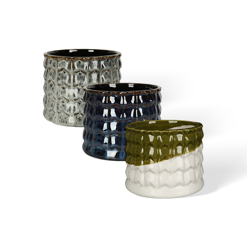 Wholesale three-dimensional lattice pattern ceramic vase
