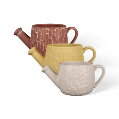 Wholesale vintage retro woven textured ceramic flower pots