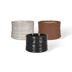 Wholesale Irregular Ring Patterned Ceramic Vase