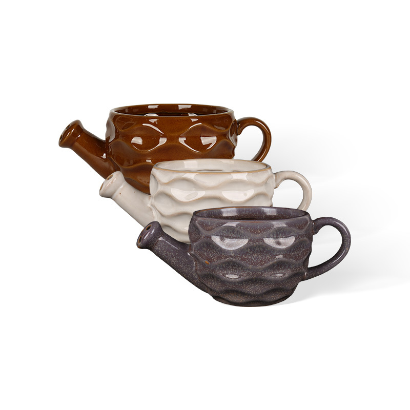 Wholesale three-dimensional ceramic vase with wave pattern