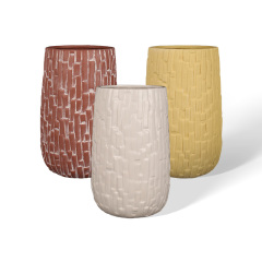 Wholesale vintage retro woven textured ceramic flower pots
