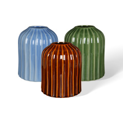Wholesale multi-colored striped gradient ceramic vase