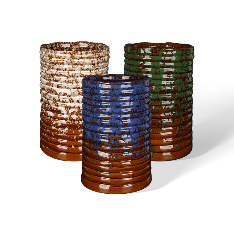 Wholesale Irregular Ring Patterned Ceramic Vase