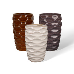 Wholesale three-dimensional ceramic vase with wave pattern