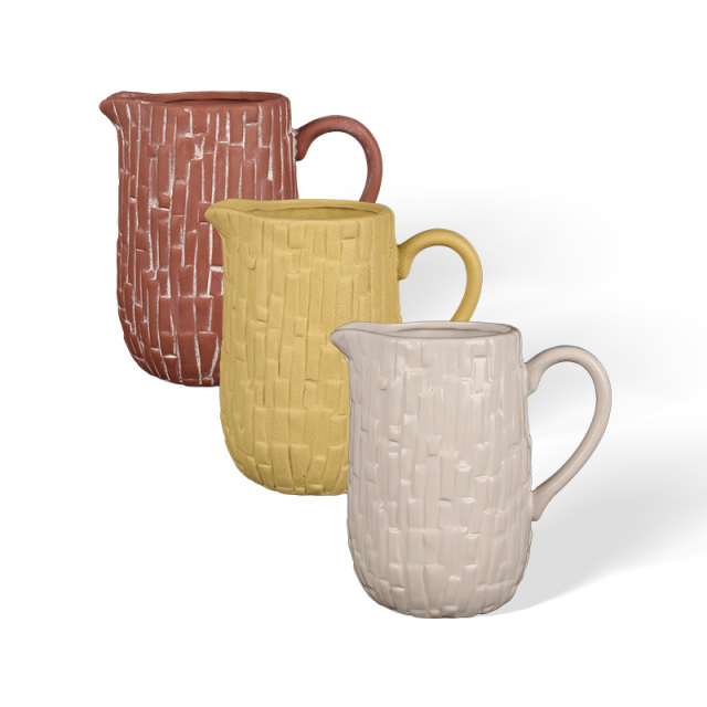 Wholesale vintage retro woven textured ceramic flower pots