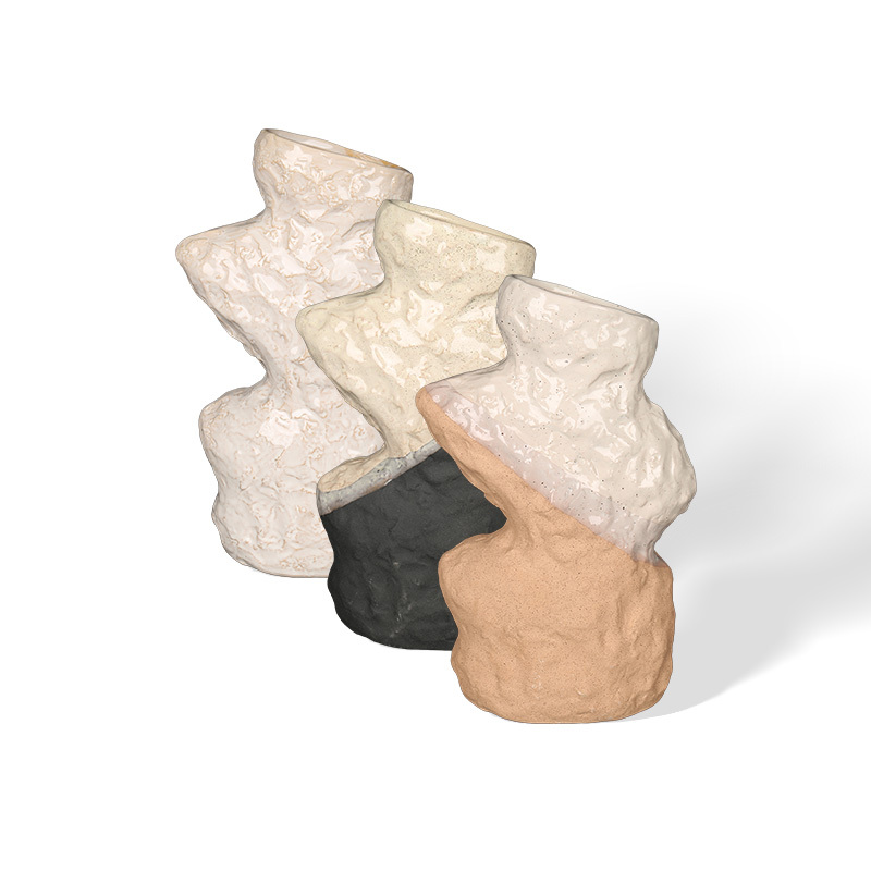 Wholesale Irregular Native Clay Texture and Quality Ceramic Vase